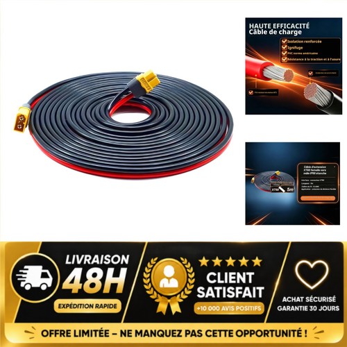 Rallonge câble solaire xt60 - câble,