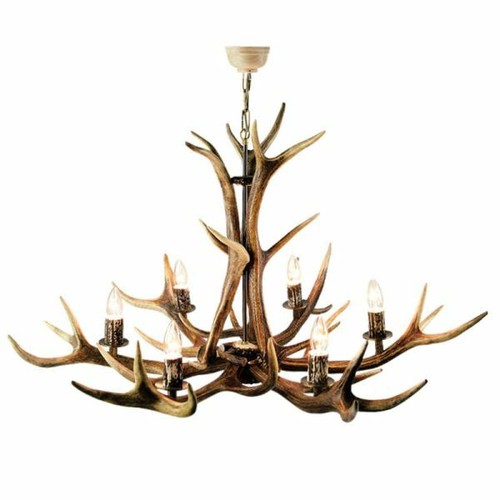 Lustre avec vrai bois - de, cerf