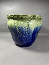 Antique Majolica Blended Glaze Jardiniere Planter Brush McCoy Radford Cobalt
