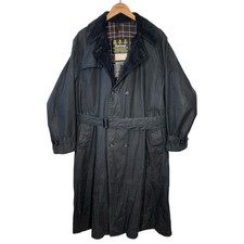 Barbour A605 Trench Coat Waxed Wax Jacket Vintage 1990 Navy Size C42/107CM Large
