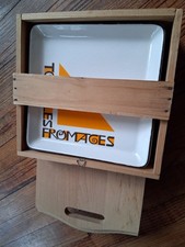 Service à fromages en Gien dans sa boîte d'origine Vintage