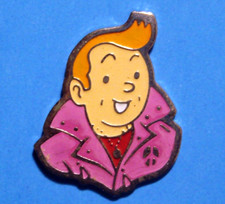 TINTIN - REPORTER - PURPLE JACKET - VINTAGE HERGÉ LAPEL PIN - HAT PIN - PINBACK