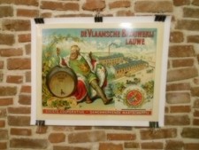 AUTHENTIQUE AFFICHE ANCIENNE - PUBLICITE POUR LA BIERE.