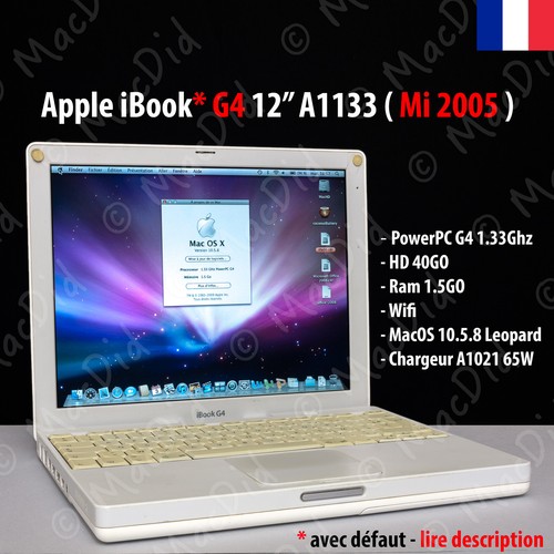 Apple ibook 33ghz 12 - g4, 1.33ghz