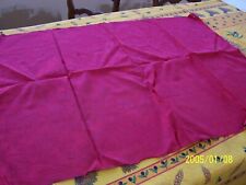Antique Red Silk Fabric Coupon with Bouquet of Flowers.  Ref n°74