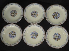 BOCH FRERES LA LOUVIERE Art Deco period 1920-30 x6 flat plates 25.5 cm