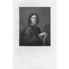 NICOLAS POUSSIN French Baroque Painter - Antique Print c1870