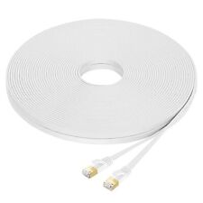 Câble Réseau Ethernet RJ45 Cat7 10Gbps S/TFP Blindé 600MHz Plat Blanc -1m à 30m