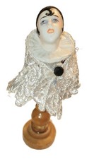Elegant Pierrot hat holder for antique doll 