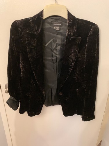 Zara velvet blazer with print - with,