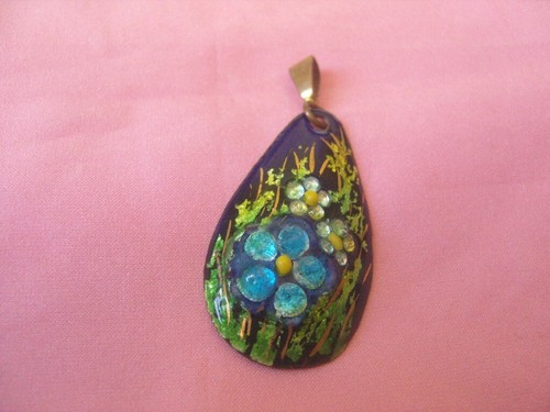 Ancien pendentif emaille - pendentif, en