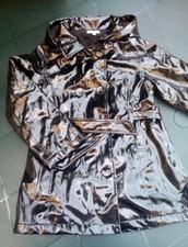 Manteau Ciré noir doublé à