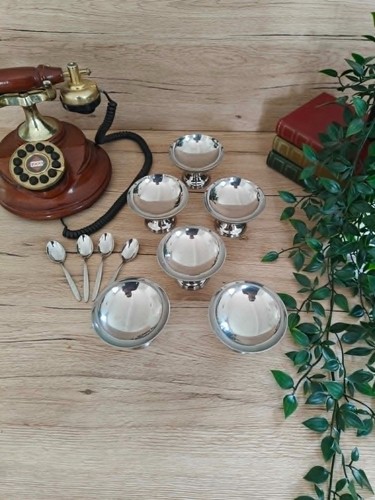 Lot coupes glace en verre - coupes,
