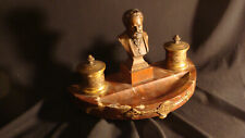 Victor Hugo 19th Century Charles X Red Marble and Gilded Bronze Inkwell