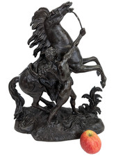 Antique Guillaume Coustou Sculpture Cheval de Marly Bronzed Spelter Large 20in A
