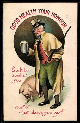 Vieil homme avec - une, chope