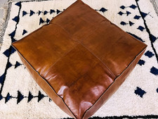 Nouveau tabouret marocain en cuir ottoman incroyable non rembourré 30'' de...