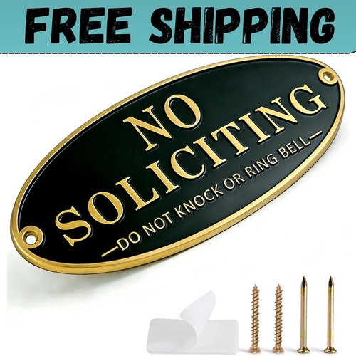 Brass soliciting sign for - brass,