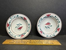 2 Villeroy & Boch Dresden 508 Saxony Red Poppy Art Nouveau BUTTER PATS