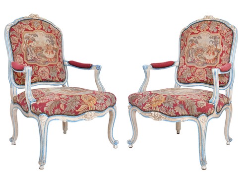 Paire fauteuils cabriolet - fauteuils,