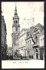 Old postcard Mons, Rue de Nimy 1909 