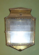 Glass and Brass Wall Display Case Background Mirror Electrified Miniature Collection