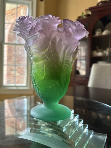 Daum pate verre roses - verre,