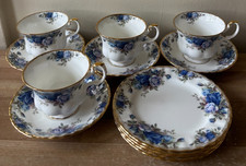Royal Albert Moonlight Rose Set of 4 Cups, Saucers and Bread Plates