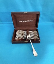 12 cake forks CHRISTOFLE model MARLY silver metal covered 16cm