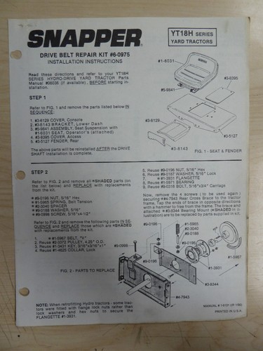 Snapper tractor drive belt - drive,