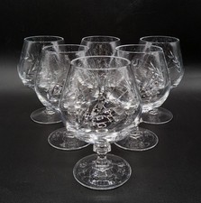 Service de six verres à cognac en cristal taillé Arques modèle Épi Fleury XXème