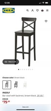 2X IKEA INGOLF BAR STOOL WITH