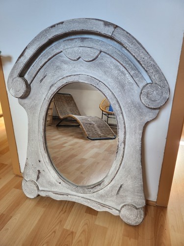 Oeil boeuf miroir bois - miroir,