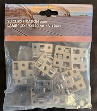 20 Clips Fixation Pour Lame 1,2 X 19 X 220 Cm + Vis Inox Neuf 