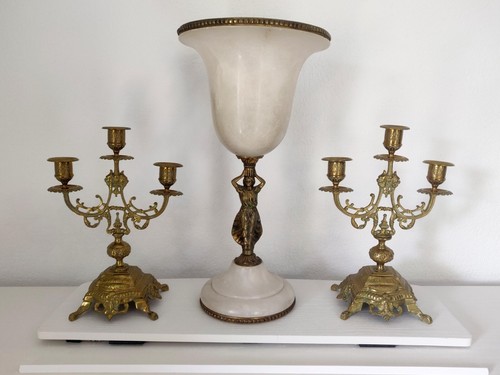 Paire ancien chandeliers - paire,