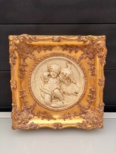 Bas Relief Plaque Cadre Doré