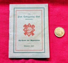 Montreal The Park Toboggan Club Inc 1909 Club Regulations & By-laws Molson Birks
