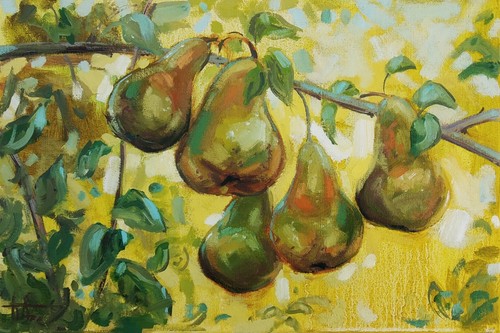 Tableau sur toile poires - tableau,
