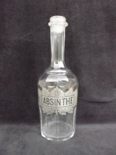 old molded blown bottle decanter advertising marked for absinthe 1900