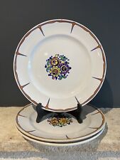 3 Antique Art Deco Flat Plates - BOCH Louvière - 1924 by CATTEAU Decor 944