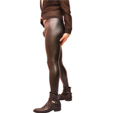 Hommes Faux Cuir Sexy Pantalon Skinny Leggings Effet Mouillé Serré Clubwear