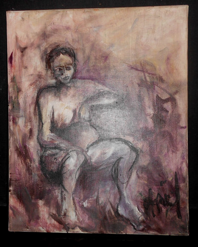Ancien tableau portrait femme