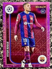 Vitor Roque - 2023-24 Merlin #138 - Pink Mojo Refractor RC /275
