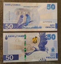 Zambia _ 50 Kwacha 2024 (2025) UNC P. W64 - Parrots