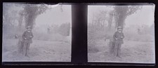 Men's Fashion PHOTO NEGATIVE c1920 Glass Plate Vintage Stereo VM3n2