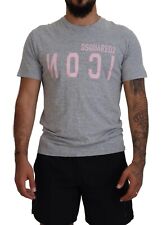 T-Shirt DSQUARED2 Gris Logo Coton Manches Courtes Col Rond IT48/US38/M 330usd