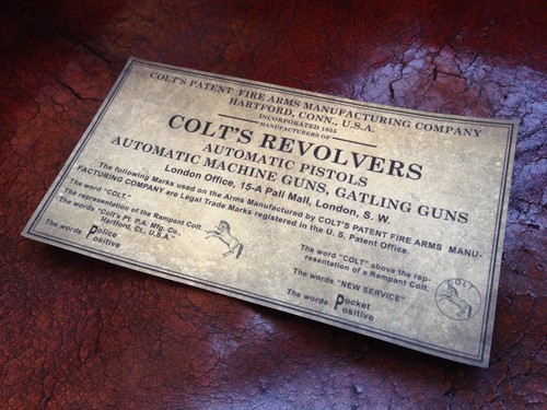 Colt revolvers vintage label - colt's,