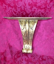 20th Century Patinated and Gilded Wood Wall Console 25cm Long