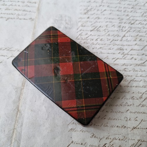 Boite tabatière tartan xixè - boite,