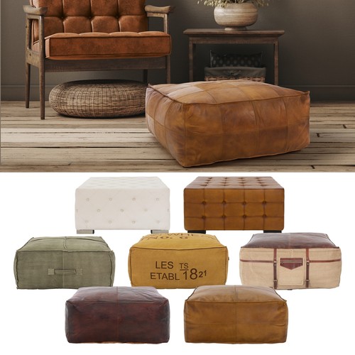 Tabouret pouf xxl salon - pouf, de